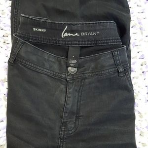 Lane Bryant size 14 black metalic skinny jeans